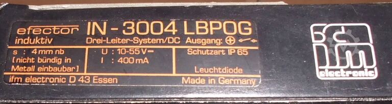 İndüktif sensör IFM IN-3004LBPOG