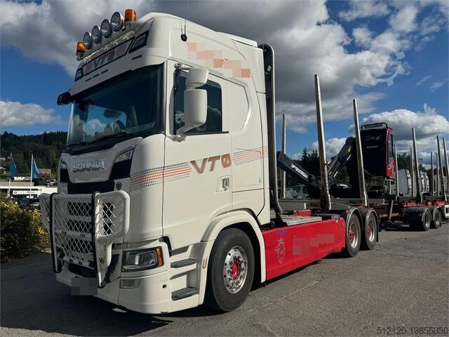 Houthouder Scania S730 Timber truck without crane.