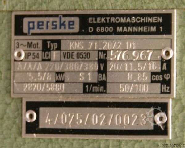 Unitate de frezat pentru mașini de prelucrare a muchiilor Perske Typ 1 kw 2670 U/min