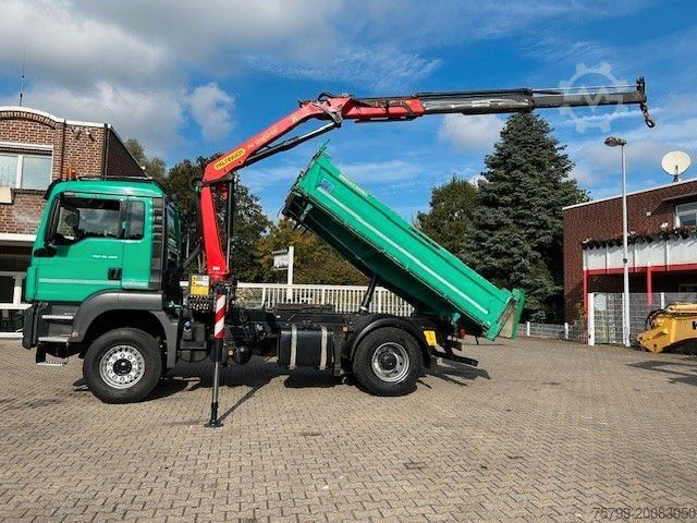 Absetzkipper LKW MAN 18.460 MEILLER 3SKipp PALFINGER PK 12002EH 4x2