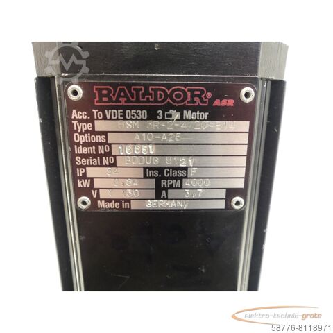 Besturingsunit Baldor BSM 3R-2-4/20-B14 Servomotor  . 16651 SN:BDDUG8121