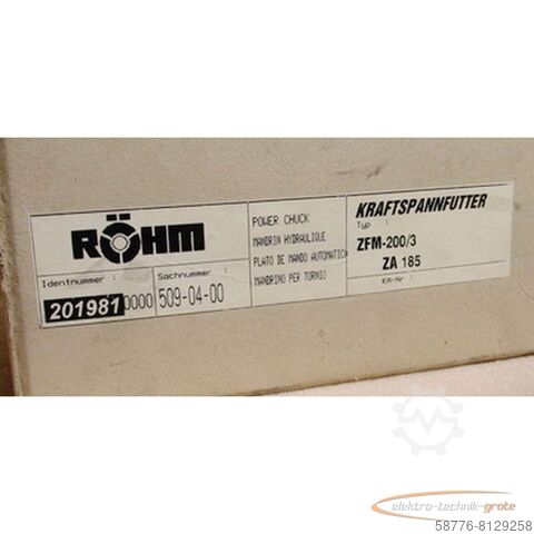 Röhm ZFM - 200/3 = Nr.509-04  Kraftspannfutter