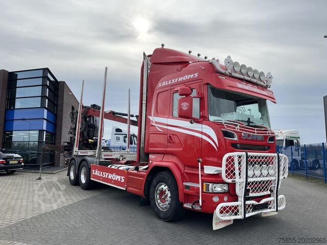 Houtvoertuig Scania R730 Woodtransport / 6x4 / Hiab Crane / Retarde...