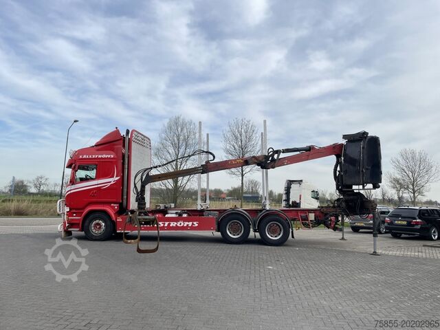 Houtvoertuig Scania R730 Woodtransport / 6x4 / Hiab Crane / Retarde...