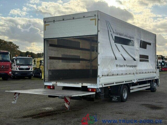 Platós teherautó ponyvával DAF LF220 Plane Spriegel Ladebordwand Dautel 1500 Kg