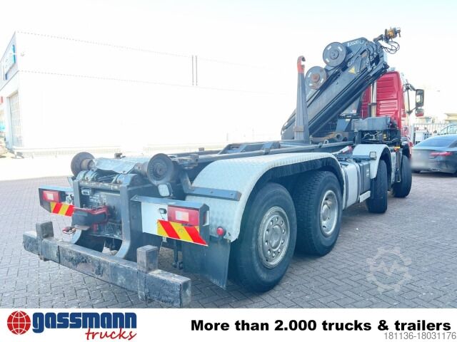 Haakarm vrachtwagen Volvo FM 460 8x2-6, Lenk-/Liftachse, Kran HMF 2020-K4,