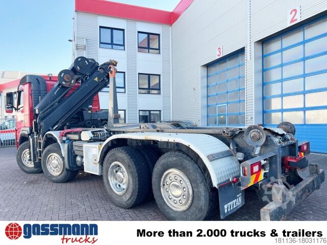 Haakarm vrachtwagen Volvo FM 460 8x2-6, Lenk-/Liftachse, Kran HMF 2020-K4,