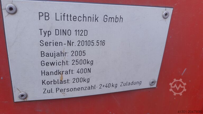 Selbstfahrende Gelenkarbeitsbühne PB Lifttechnik DINO 112 D