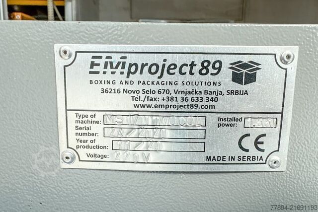 Cardboard printing machine EMproject89 MS 1700 TWOCOL