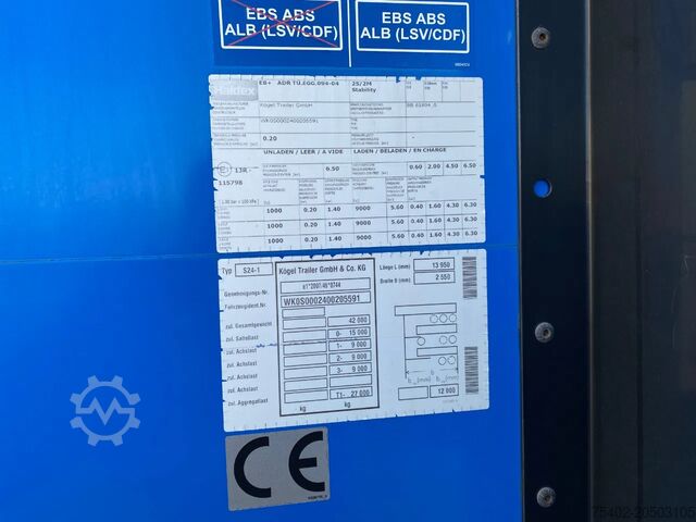 Lonas correderas Kögel S24-1 / Tautliner / SAF + Disc / 1x Lift Axle