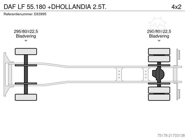 Plandeka DAF LF 55.180 +DHOLLANDIA 2.5T.