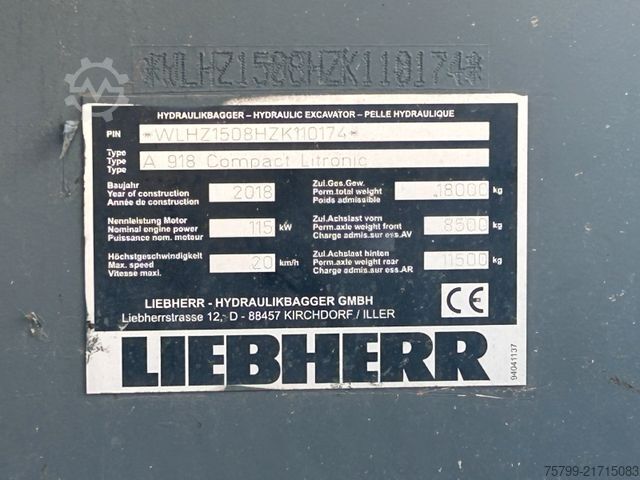 Mobilbagger LIEBHERR A 918 Compact nur 7650 Arbeitsstunden !