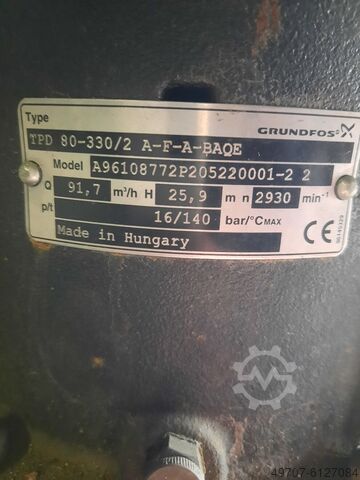 Einstufige Doppelpumpe Grundfos TPD Grundfos TPD 80-330 / 2A-F-A-BAQE