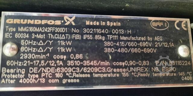 Einstufige Doppelpumpe Grundfos TPD Grundfos TPD 80-330 / 2A-F-A-BAQE