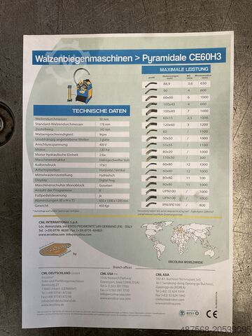 Ring- & Profilbiegemaschine ERCOLINA CE60H3 Profil- & Ringbiegemaschine