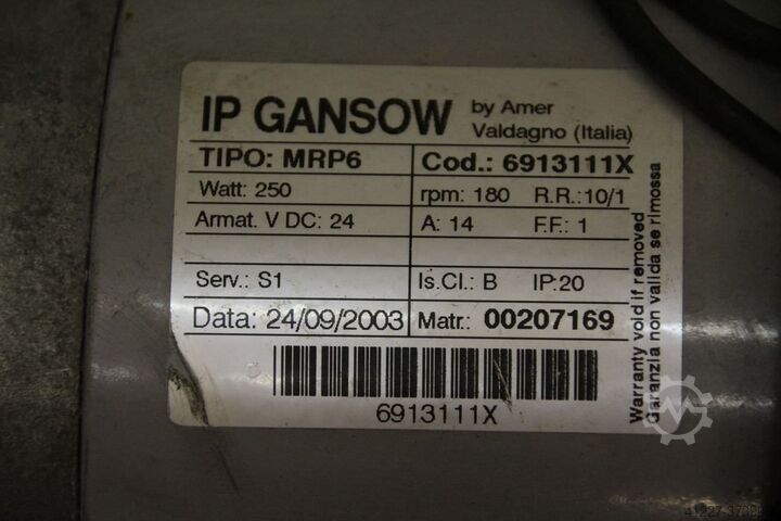 Aandrijfmotor 24 V 0,25 kW 180 omw/min Gansow MRP6