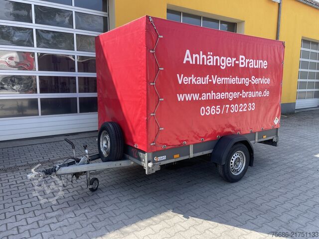 Remorcă auto SARIS Woody FW 150 Einachser Tieflader Plane