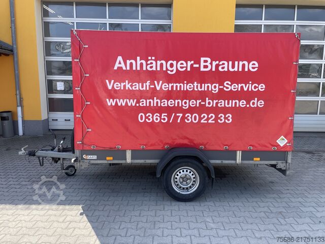 Remorcă auto SARIS Woody FW 150 Einachser Tieflader Plane