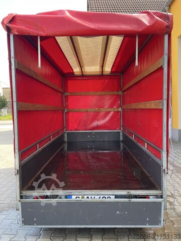 Remorcă auto SARIS Woody FW 150 Einachser Tieflader Plane