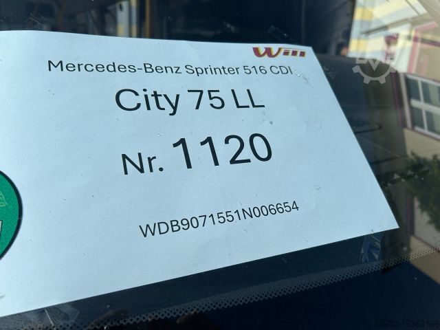 Stadsbus MERCEDES-BENZ Sprinter 516 City 75 LL 77 65 NEUER MOTOR