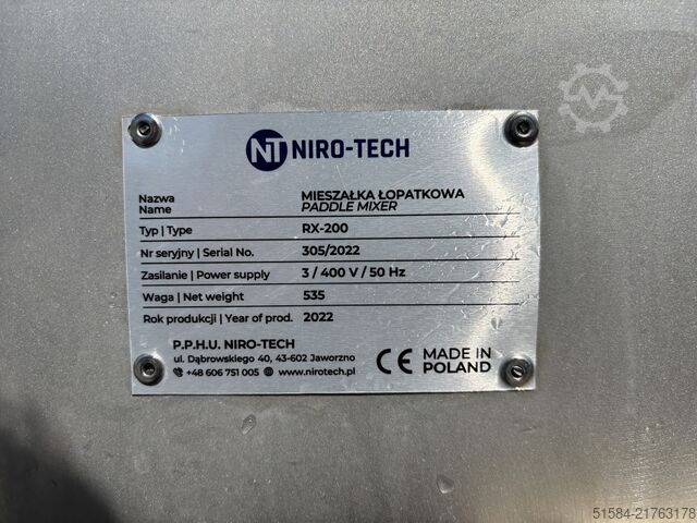 Tvin vratila veslo mikser Nirotech RX200