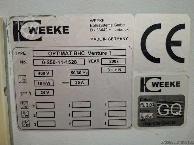 κέντρο κατεργασίας Weeke OPTMAT BHC Venture 1