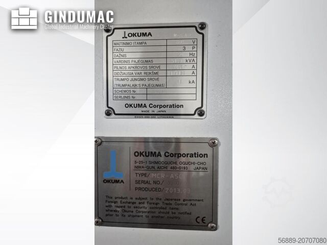Mașină de frezat Gantry Okuma MCR-A5C30x65