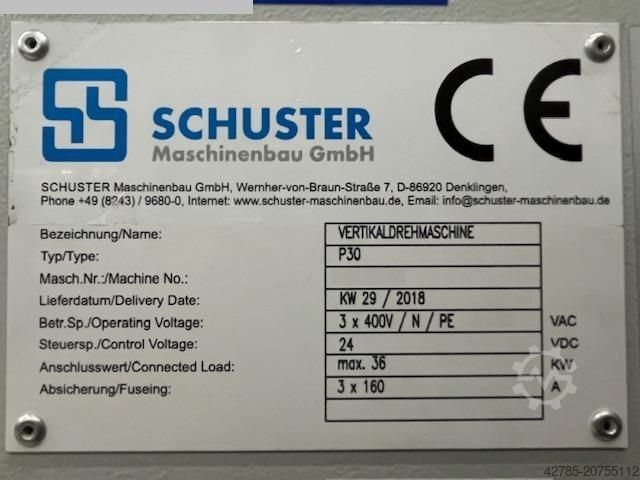 Vertical Turning Machine SCHUSTER P30