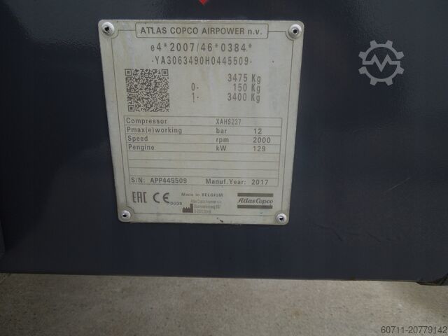 Sprężarkowy tłokowy Atlas Copco XAHS237