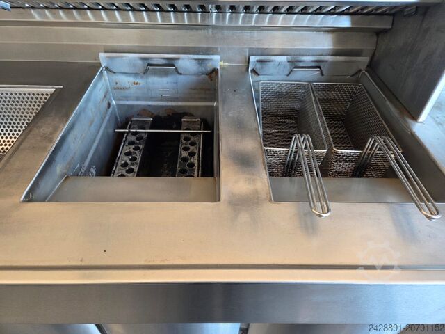 3-vaks friteuse met plaat en bain-marie Kiremko HRF 2