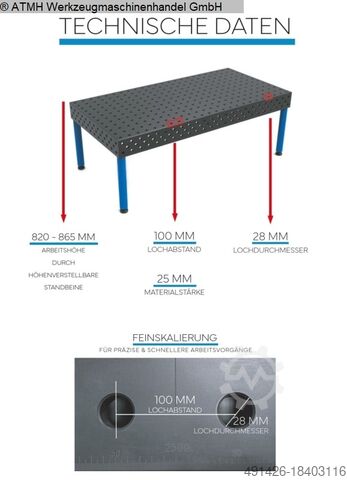 Lastafel GERD WOLFF 2400 x 1200 x 200
