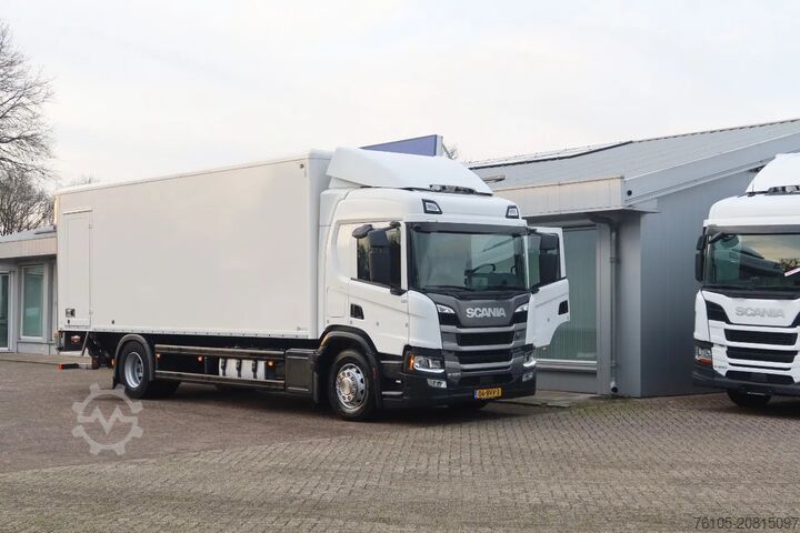 Koffer Scania P320 4X2 Bak + Dhollandia klep 2000 kg 1x bed