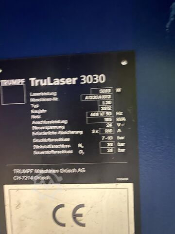 Laserový řezací stroj Trumpf TruLaser 3030 (L20) + LiftMaster + STOPA
