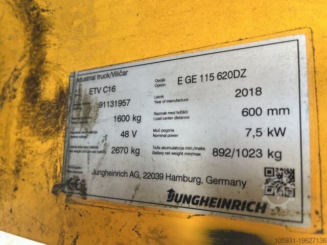 Ajunge la camion Jungheinrich ETVC16