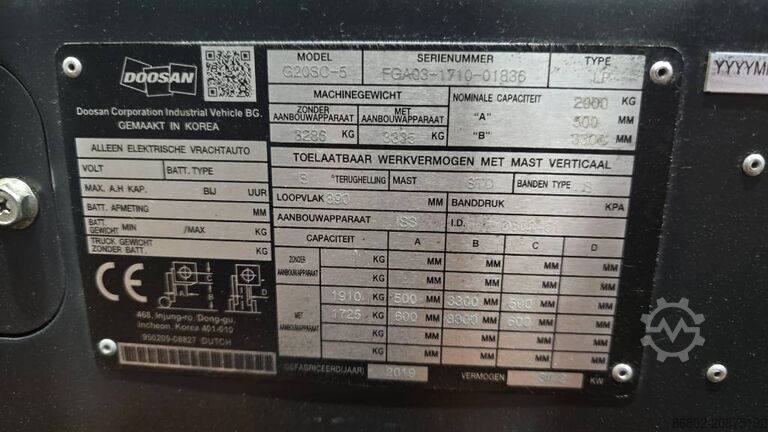 Heftruck Doosan G20SC-5