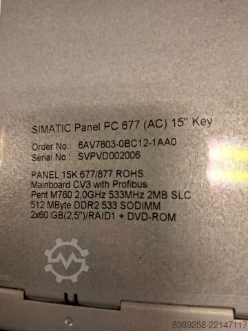 Pannello di controllo Siemens 6AV7 803-0BC12-1AA0