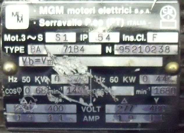 Electric motor 0.37 kW 1400 rpm MGM BA71B4