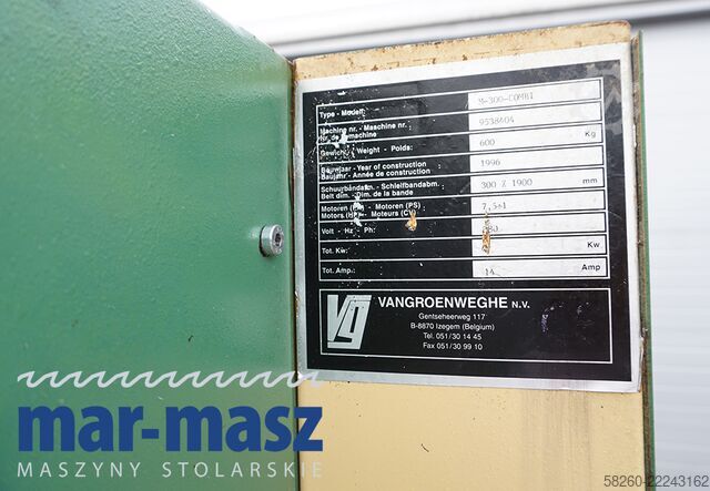 Széles szalagú folyamatos csiszológép Vangroenweghe  M-300 COMBI 