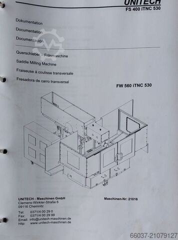 Dwarsbedfreesmachine Unitech FW 560 x 1600iTNC530
