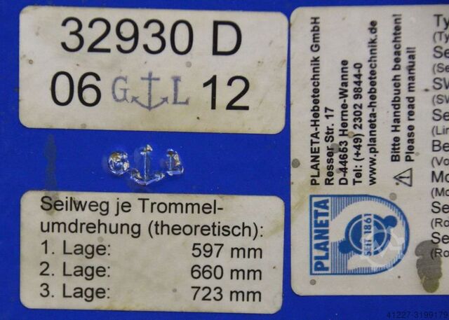 Βίντσι καλωδίου Planeta Porty 990 Hubwinde