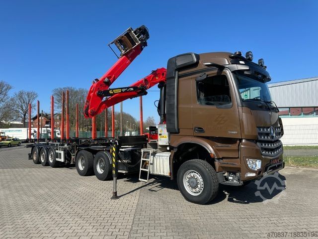 Holztransporter LKW MERCEDES-BENZ Arocs 3351 / 6x6 / Palfinger S260 Z 96 / Doll