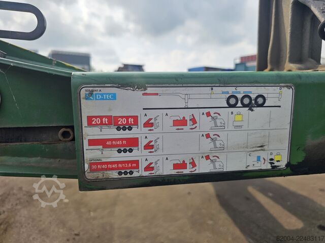 Konténerszállítás D-TEC VCC-01 FLEXITRAILER/ALL CONNECTIONS/ APK/TUV 23...