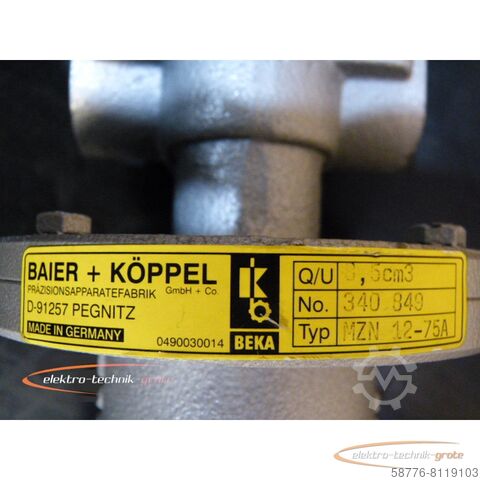 BEKA Baier + Köppel Motor BEKA Baier + Köppel MZN 12-75 A Zahnradpumpe