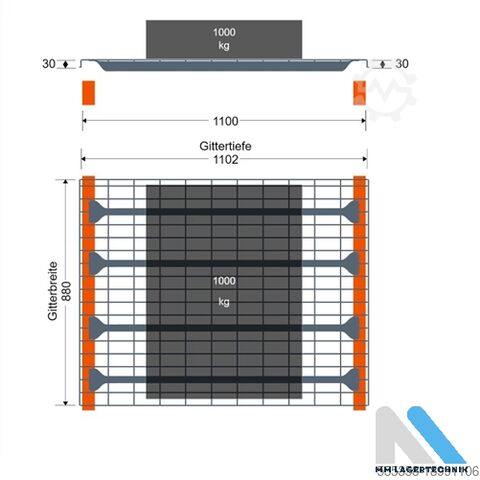 Magazzino a scaffale alto Gitterboden, Boden Für Palettenregale 