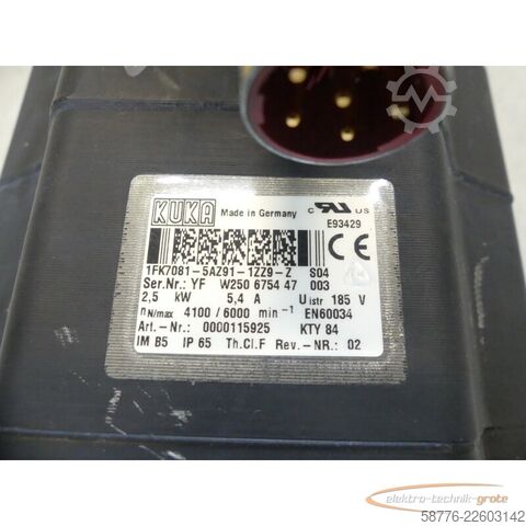 μονάδα ελέγχου KUKA 1FK7081-5AZ91-1ZZ9-Z S04 Servomotor SN: YFW250675447003
