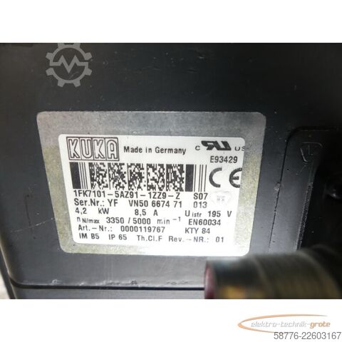 μονάδα ελέγχου KUKA 1FK7101-5AZ91-1ZZ9-Z S07 Servomotor SN: YFVN50667471013