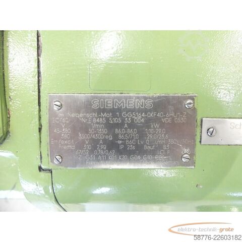 μονάδα ελέγχου Siemens 1GG5164-0KF40-6HU1 - Z mit 2CW5167-1 Gebläse und GT 9.06L / 420K Tacho