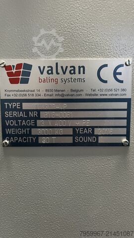 Valvan VH30R tekstilpresse, ballepresser Valvan WH30R-VP