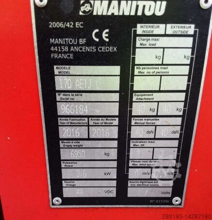 Hoogwerker zelfrijdend Manitou 170 AETJ L Elektro 16,90m