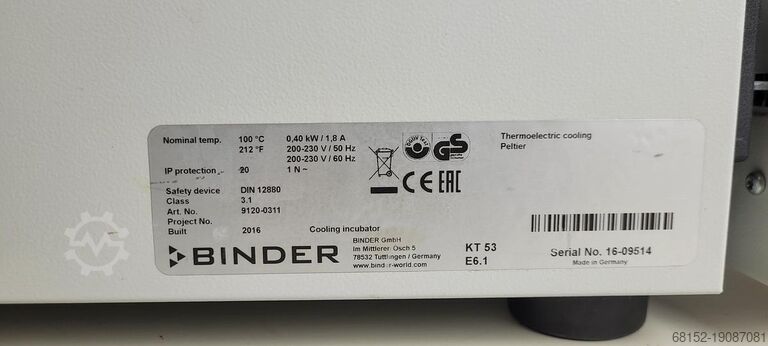 Incubator Binder KT53